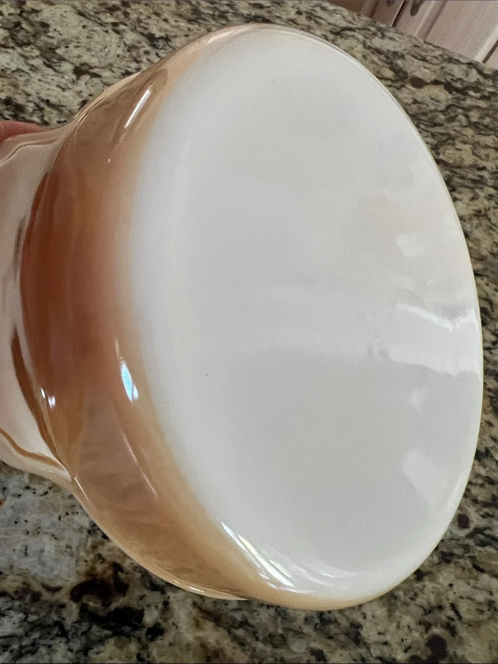 Fire King White and Cream Round Baking Dish with Handles - 8 inches